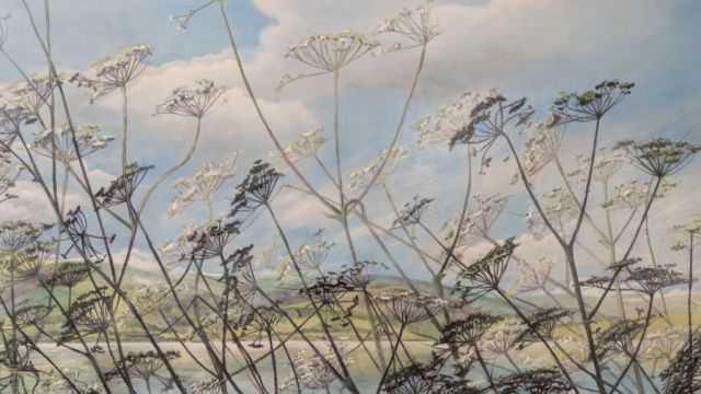 <strong>The view beyond</strong><br/>Acrylic paint on canvas 109cm x 84cm framed £900