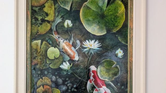 <strong>Boundaries 1</strong><br/>Acrylic paint and ink on paper 52cm x 68cm framed £800